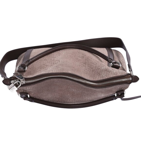 Louis Vuitton Ixia PM Antheia Handbag M94201 Granito Noir Suede Leather - Picture 6 of 12